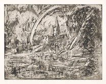 From Constable:  Salisbury Cathedral from the Meadows by Leon Kossoff at Annandale Galleries