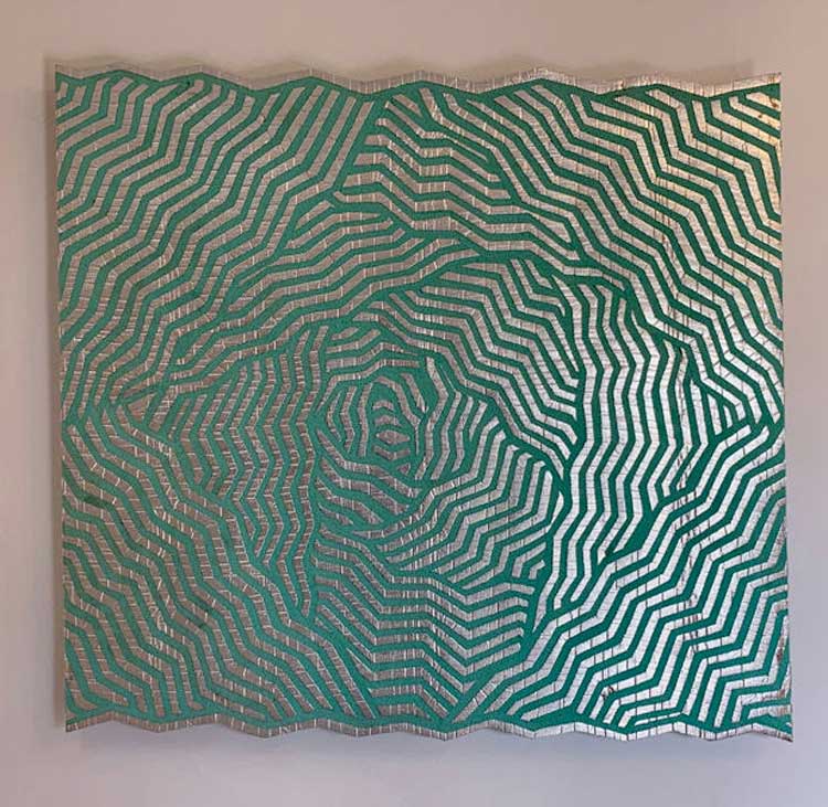 Foil Garraparra by Gunybi Ganambarr at Annandale Galleries