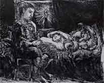 Garcon et Dormeuse a la Chandelle (Suite Vollard) by Pablo Picasso at Annandale Galleries