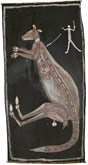 Barrk - Black Wallaroo - after fire by Lofty Bardayal Nadjamerrek at Annandale Galleries