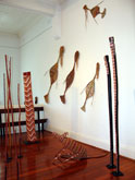 Installation - Lorrkons  Mimih Spirits  Yawkyawks by Paul Nabulumo at Annandale Galleries
