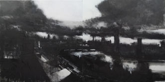 Landscape No. 710 Diptych by John Virtue at Annandale Galleries