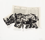 Untitled (Rhino II) by William Kentridge at Annandale Galleries