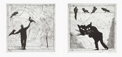 Bird Catching, Set III by William Kentridge at Annandale Galleries