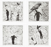 Bird Catching, Set II by William Kentridge at Annandale Galleries