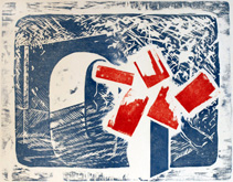 Living By The Esk - Red, White and Blue by William Tillyer at Annandale Galleries