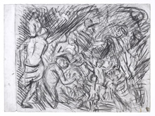 From Rubens:  Minerva Protects Pax from Mars by Leon Kossoff at Annandale Galleries