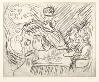 From Rembrandt:  Belshazzar's Feast by Leon Kossoff at Frances Keevil Gallery
