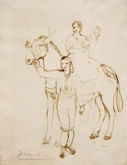 Une famille Catalane (recto); Mere et enfant (verso), 1902 by Pablo Picasso at Annandale Galleries