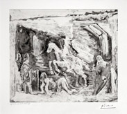 Rapt, avec Celestine, Ruffian, Fille et Seigneur avec son Valet, from the 347 Series, 17 May, 1968, Mougins by Pablo Picasso at Annandale Galleries