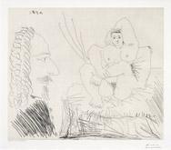 Courtisane au Lit aven un Visiteur, from the 347 Series, 10 May, 1968, Mougins by Pablo Picasso at Annandale Galleries