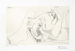 Deux Femmes Batifolant sur un Matelas de Plage, from the 347 Series, 18 August, 1968, Mougins by Pablo Picasso at Annandale Galleries
