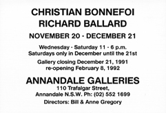 Invitation by Christian Bonnefoi at Annandale Galleries