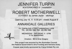 Invitation by Robert Motherwell at Annandale Galleries