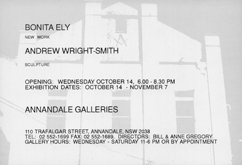 Invitation by Andrew Wright-Smith at Annandale Galleries