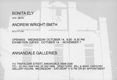 Invitation by Andrew Wright-Smith at Annandale Galleries