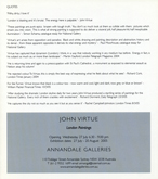 Invitation by John Virtue at Annandale Galleries