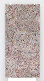 natural earth pigments on found laminate board by Yalanba Wanambi at Annandale Galleries
