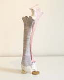 Bone - Black Hoops Pink Dashes by Andrew Blake at Annandale Galleries