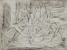 The Lamentation over the Dead Christ by Leon Kossoff at Annandale Galleries